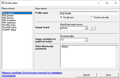 FreePDF Config